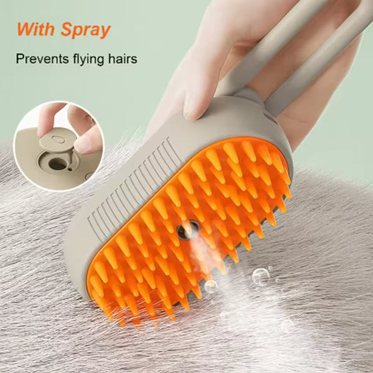 1Pc New Cat Dog Pet Spray Massage Brush One Button Steam Spray Folding Rotatable Floating Hair Bath Hair Removal Brush Comb