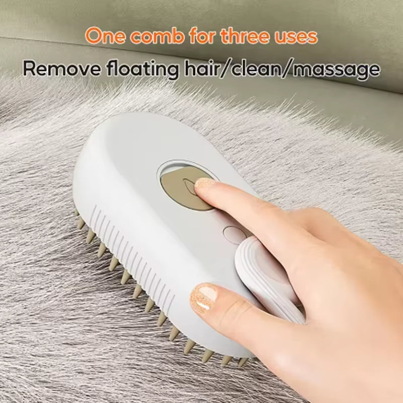 1Pc New Cat Dog Pet Spray Massage Brush One Button Steam Spray Folding Rotatable Floating Hair Bath Hair Removal Brush Comb
