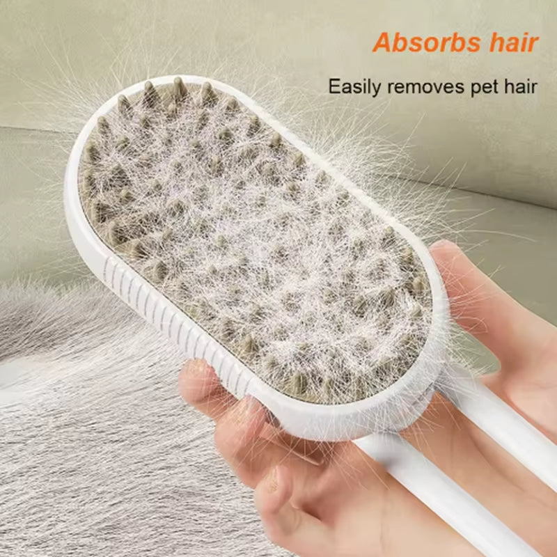 1Pc New Cat Dog Pet Spray Massage Brush One Button Steam Spray Folding Rotatable Floating Hair Bath Hair Removal Brush Comb