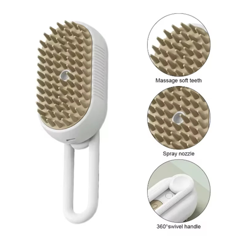 1Pc New Cat Dog Pet Spray Massage Brush One Button Steam Spray Folding Rotatable Floating Hair Bath Hair Removal Brush Comb